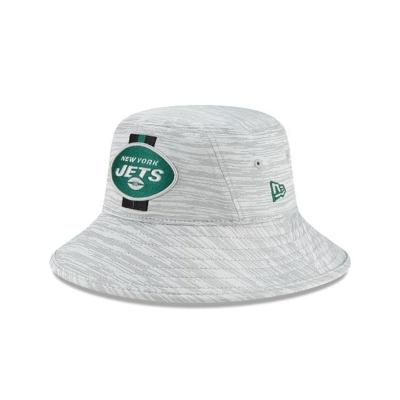 Green New York Jets Hat - New Era NFL Official NFL Training Stretch Bucket Hat USA9520471